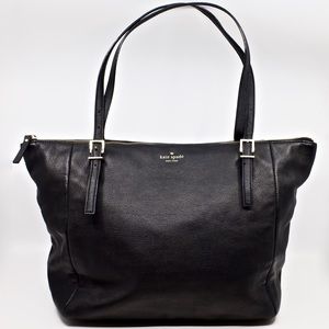 KATE SPADE~emma maya lane~LARGE BLACK LEATHER SHOULDER BAG